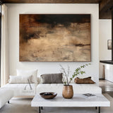 Rain Marks, Brown Drip and Patina Textured Painting AURA874