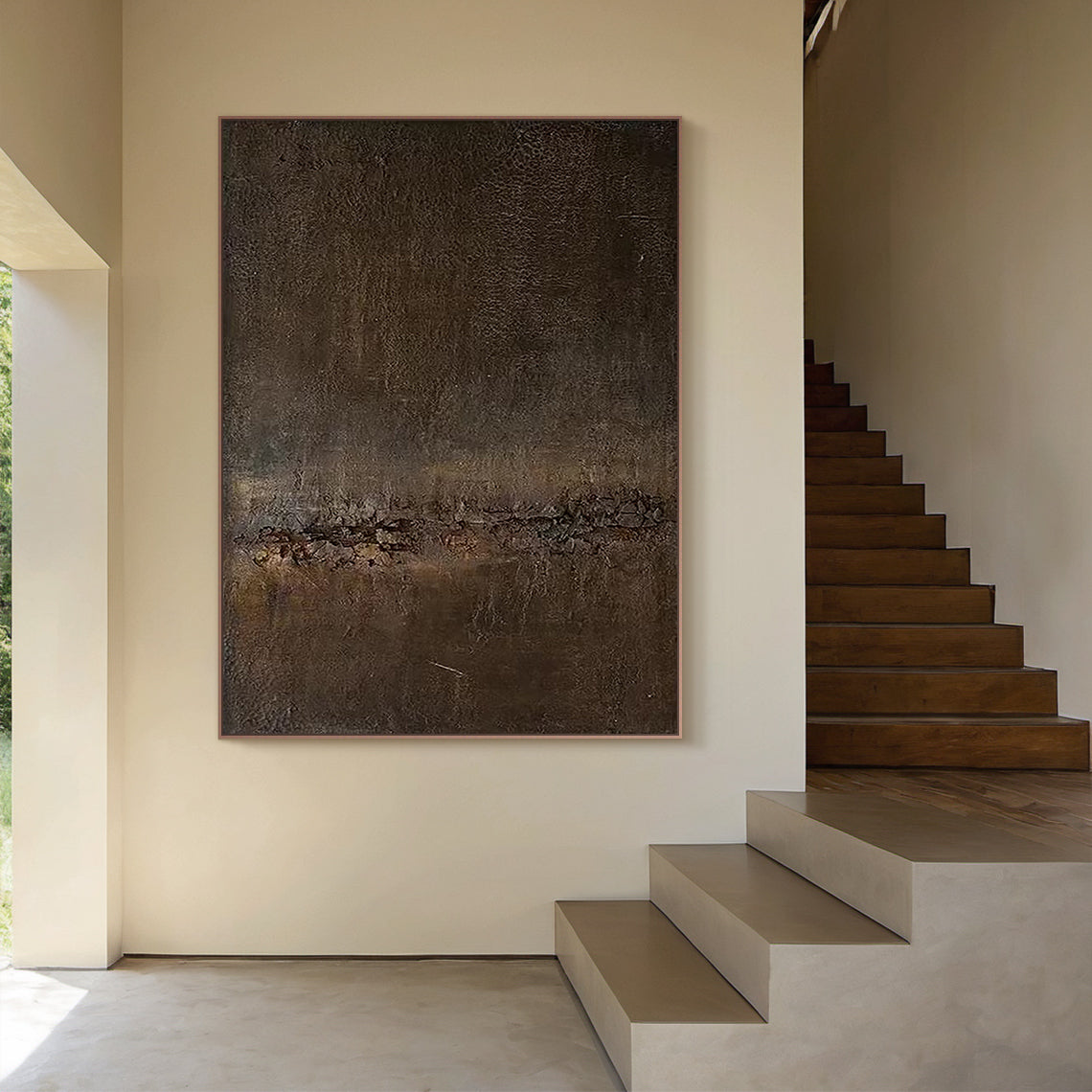Terra Meridian Painting – Burnished Bronze & Espresso Umber – AURA014(Vertical)