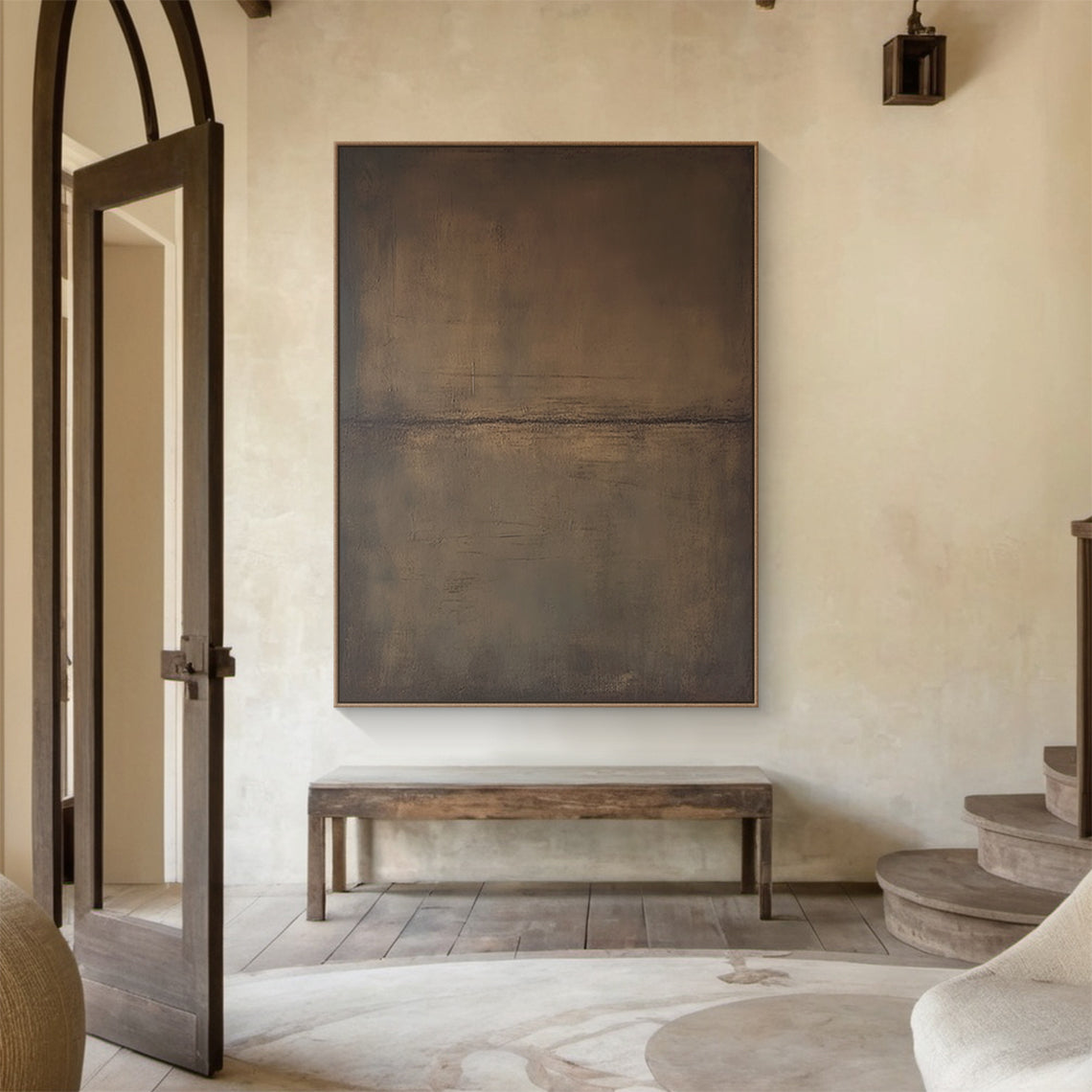 General Abstract Brown Large Canvas Wall Art for Home Decor - AURA188