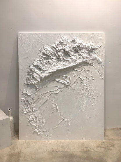 Silent Surge-White Waves & Sky 3D Touch Art-AURA120