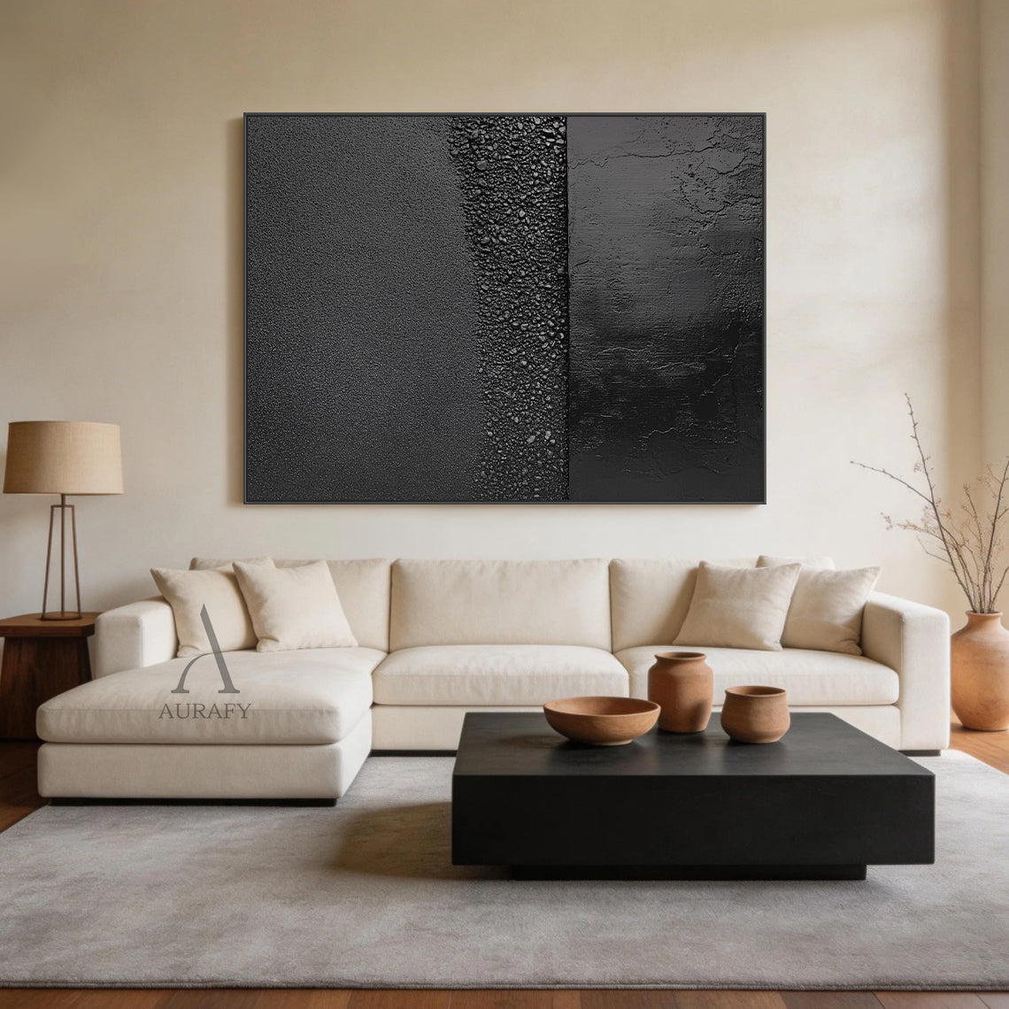 Black Wabi Sabi Style Minimalist Home Decor Accent Piece AURA270