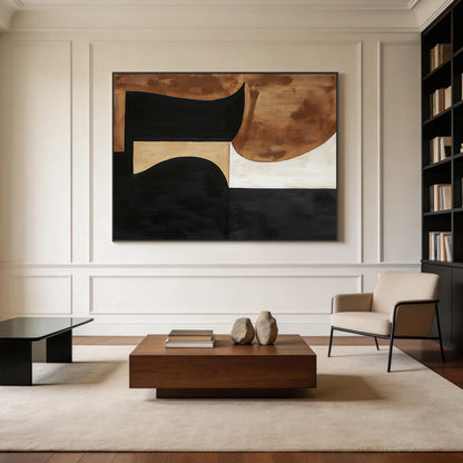General Abstract Black Brown Wall Art for Home Decor AURA263