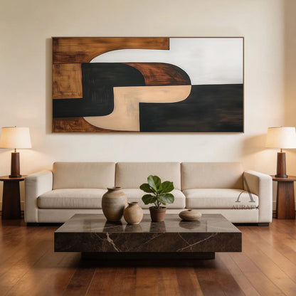 General Abstract Black Brown Modern Wall Art for Home Decor AURA386