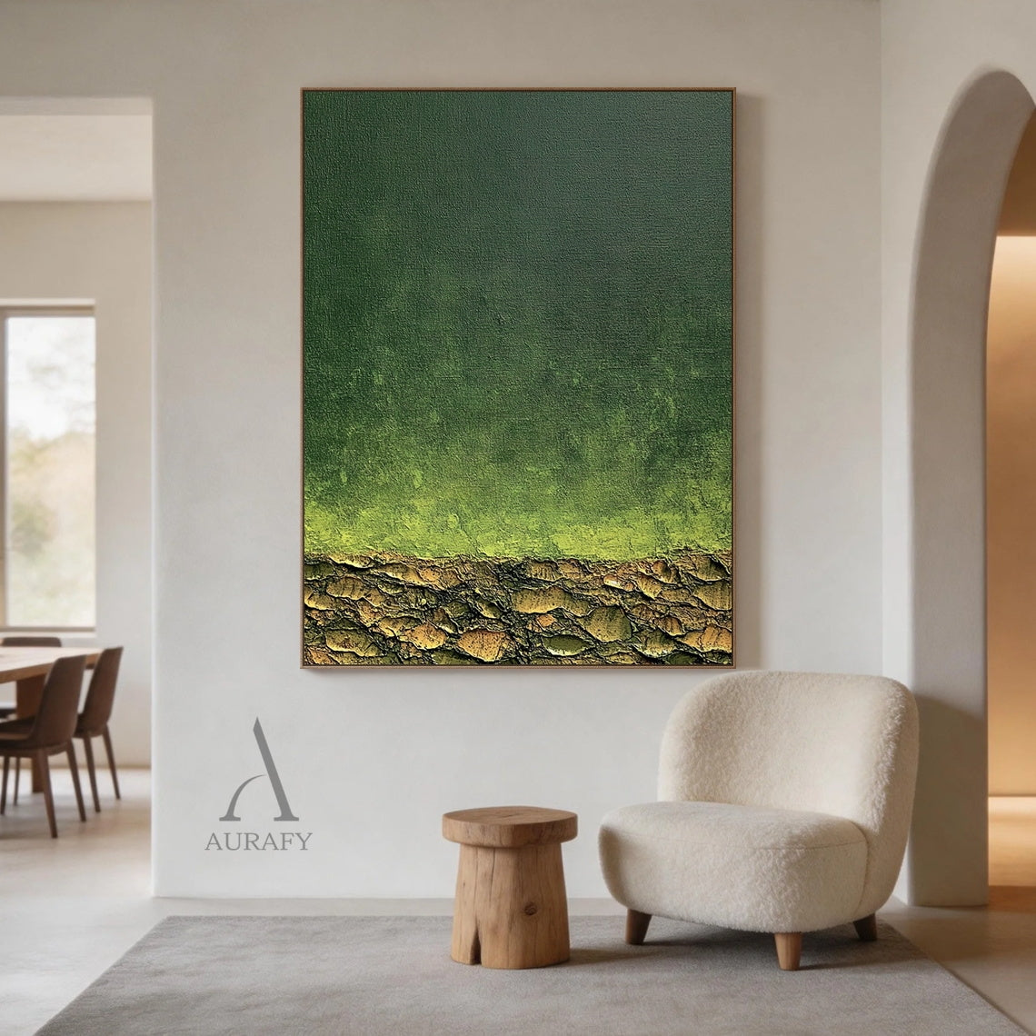 Modern Green Landscape Wall Art Stylish Home Decor Piece AURA407