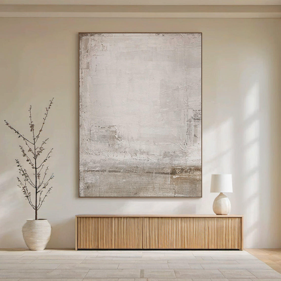 Quiet Patina-Beige & Brown Wabi-Sabi Art-AURA072