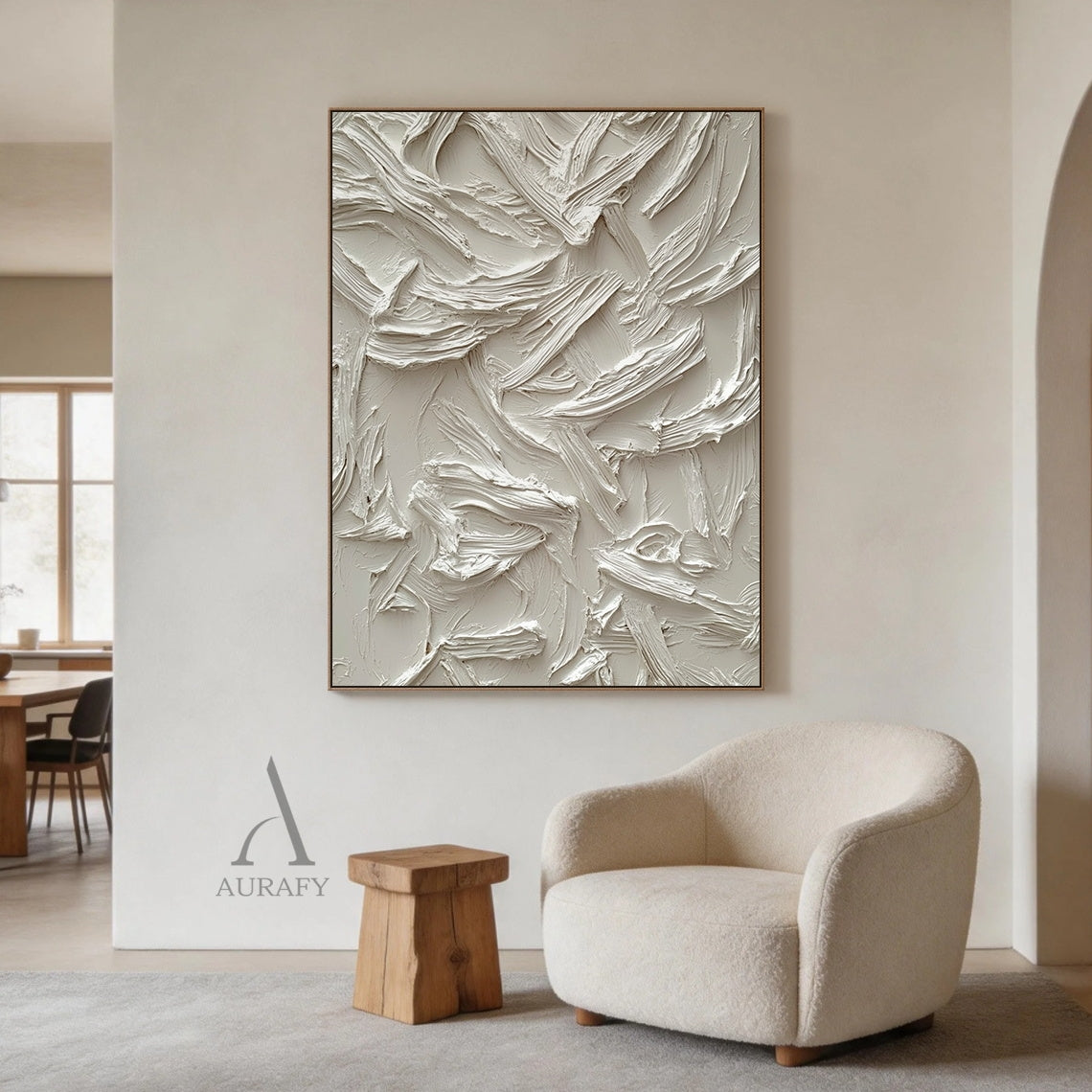 Minimalist Black Wall Art Sculpted High-Relief Tactile Matte Ribbed Modern Organic Design AURA424