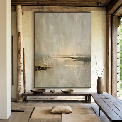 Soft Drift-Beige Abstract Field-AURA152