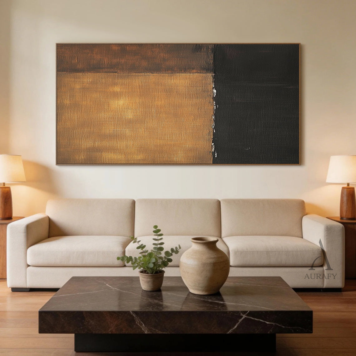 Unique Wabi Sabi Yellow Black Home Decor Accent Piece AURA301