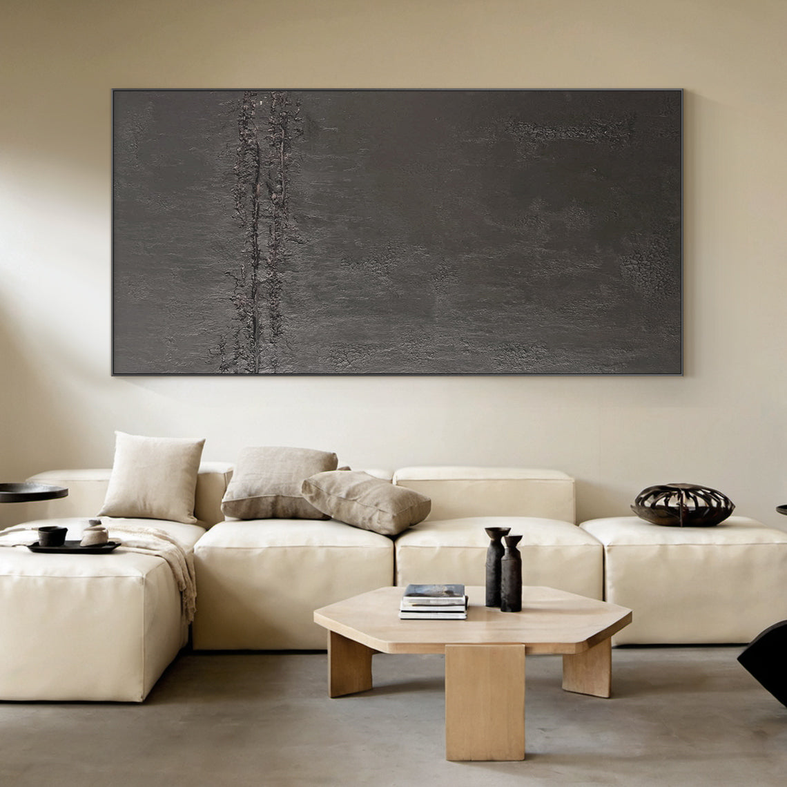 Black Silence-Black Abstract Minimalist Art-AURA114