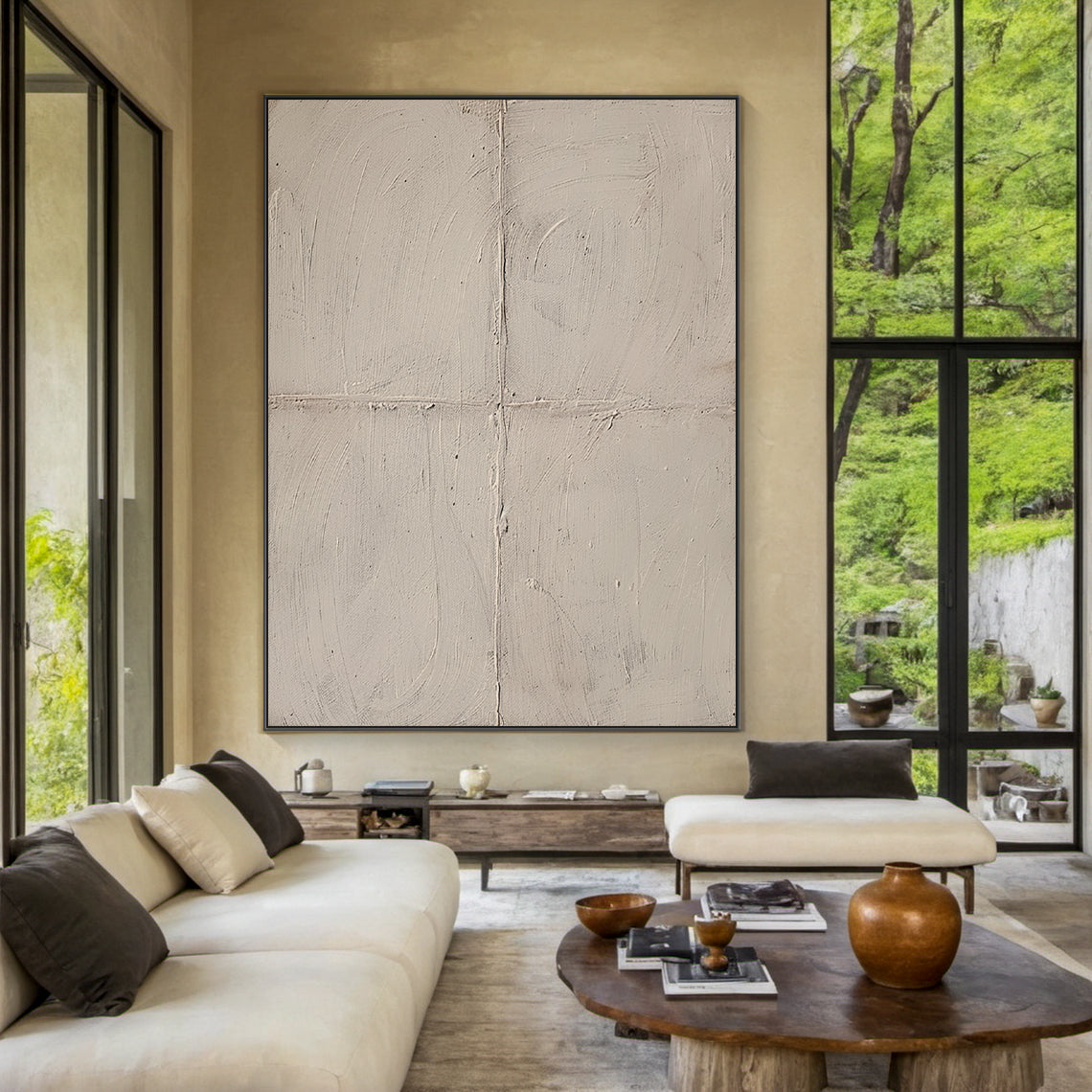 Quiet Grid- Gray Abstract Field- AURA149