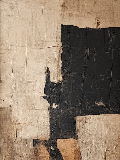 Shadow Balance-Black & Brown Abstract Wall Art-Spatial Field-AURA084