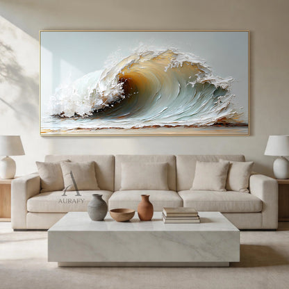 Beige 3D Textured Painting Modern Wall Art for Home Decor AURA401