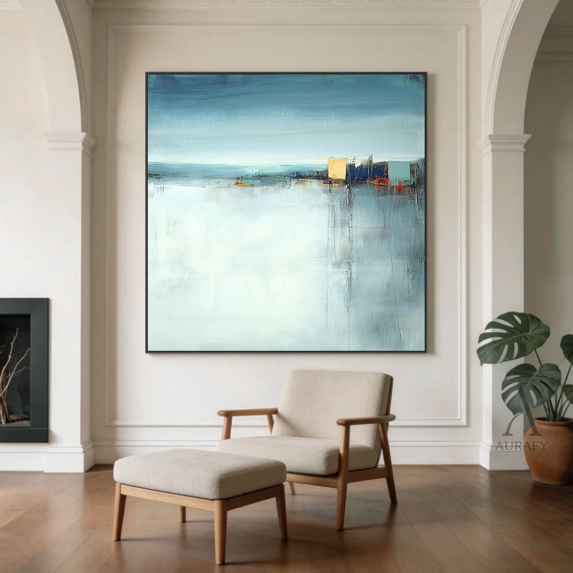 Modern Blue General Abstract Wall Art for Home Office Decor AURA359