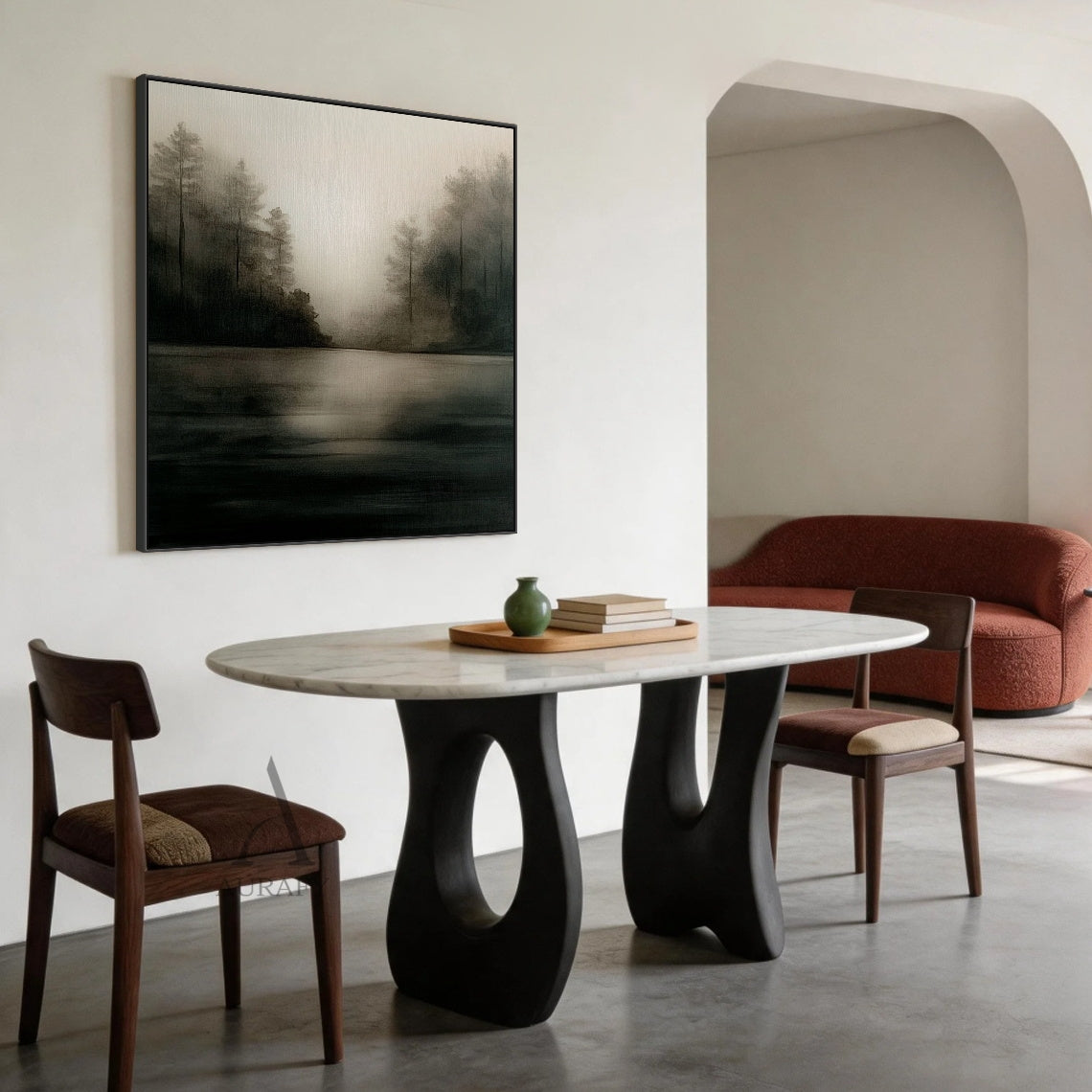 Modern Black Beige Landscape Nature Scene Wall Art Home Decor AURA411