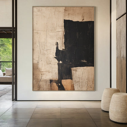 Shadow Balance-Black & Brown Abstract Wall Art-Spatial Field-AURA084