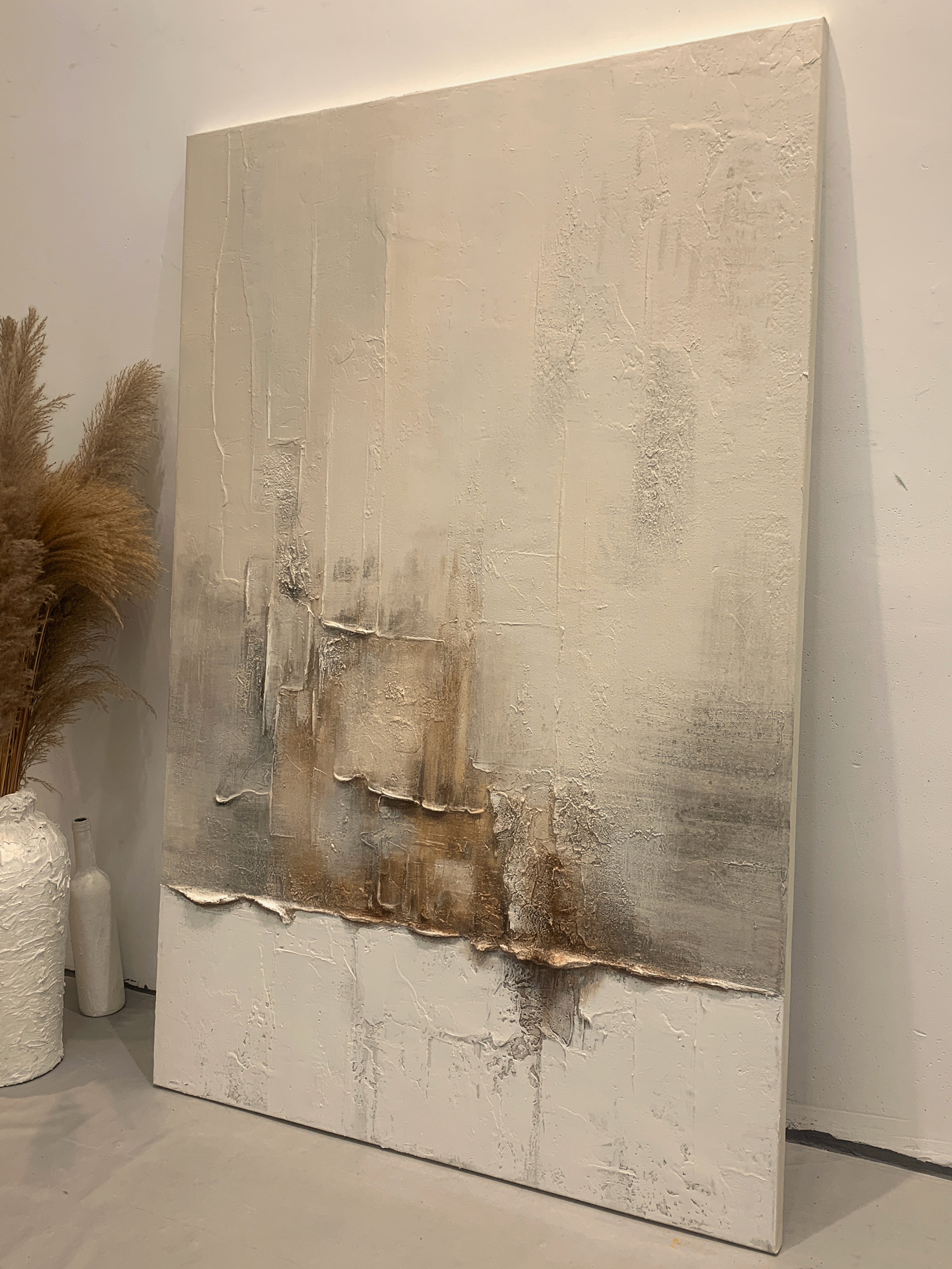 Silent Drift-Beige Abstract Field-AURA130