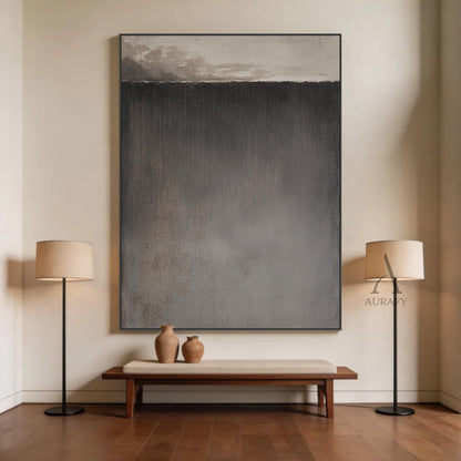 Minimalist Black Gray Wall Art for Modern Living Room Decor AURA385