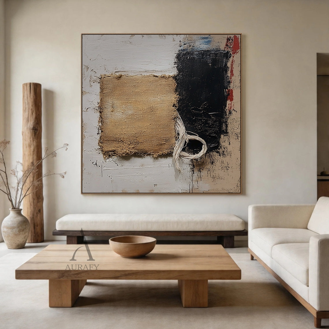 Minimalist Black Wall Art High-Relief Layered Curves Tactile Surface Modern Minimalist Piece AURA428