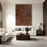 Burnished Earth, Brown Weathered Texture Abstract Painting AURA870