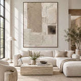 Surface Study, Beige Stucco and Ridged Plaster Abstract AURA865