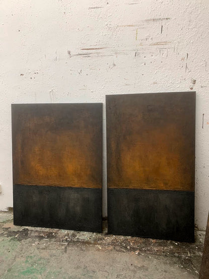 Modern Abstract Brown Textured Wall Art for Living Room Decor - AURA189