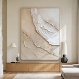 Organic Wave Texture Canvas-Cream & Taupe Tones-AURA007