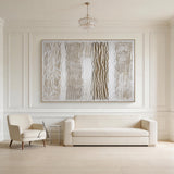 Woven Relief, Beige and Brown Mixed-Media Textured Wall Art AURA855