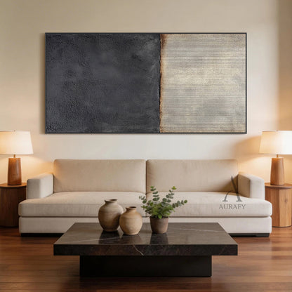 General Abstract Black Beige Wall Art Living Room Home Decor AURA364