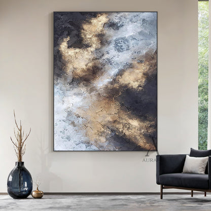 Modern Black General Abstract Wall Art for Living Room Decor AURA246