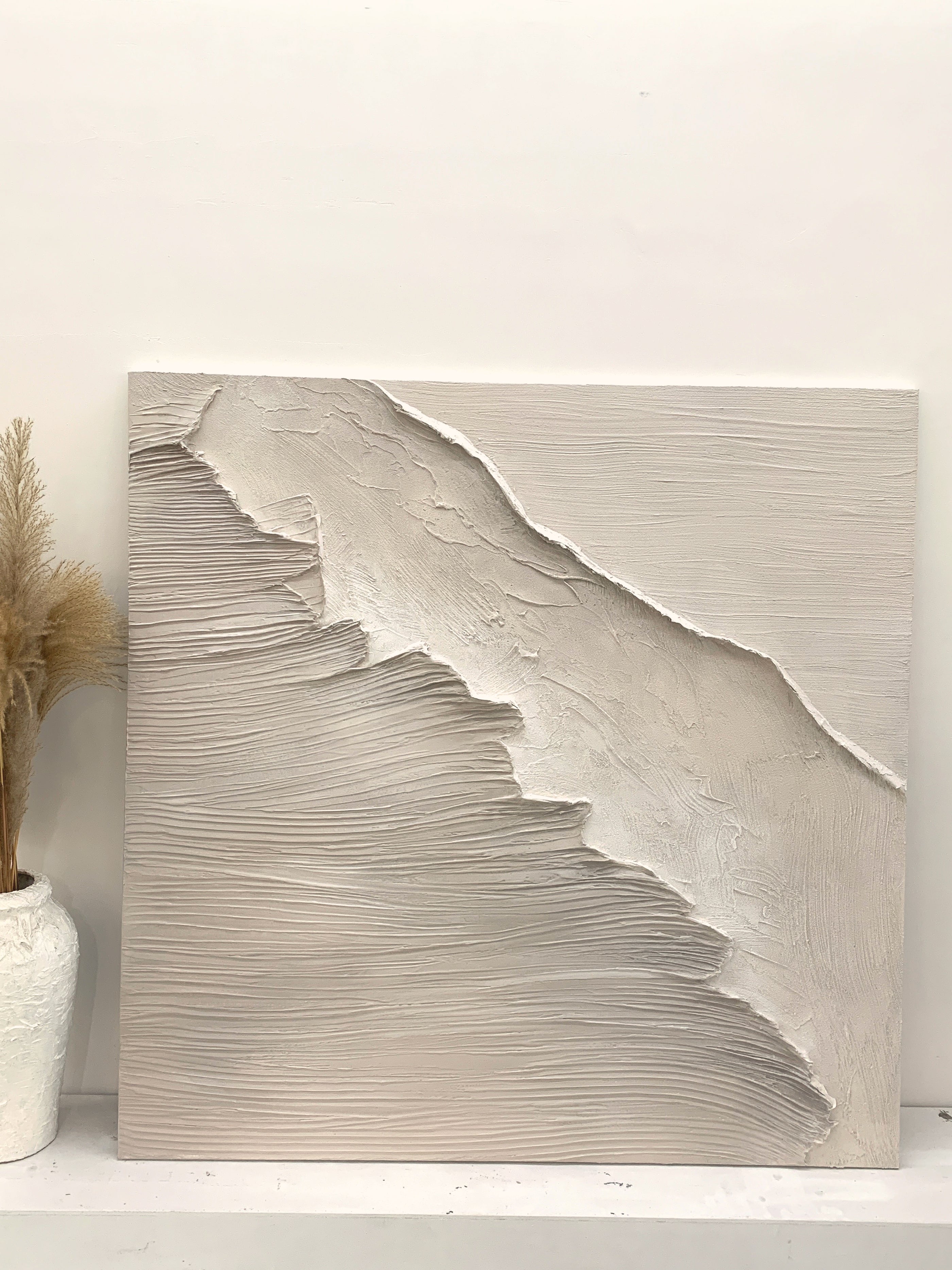Gentle Tide-Beige Wave Texture Field-AURA148