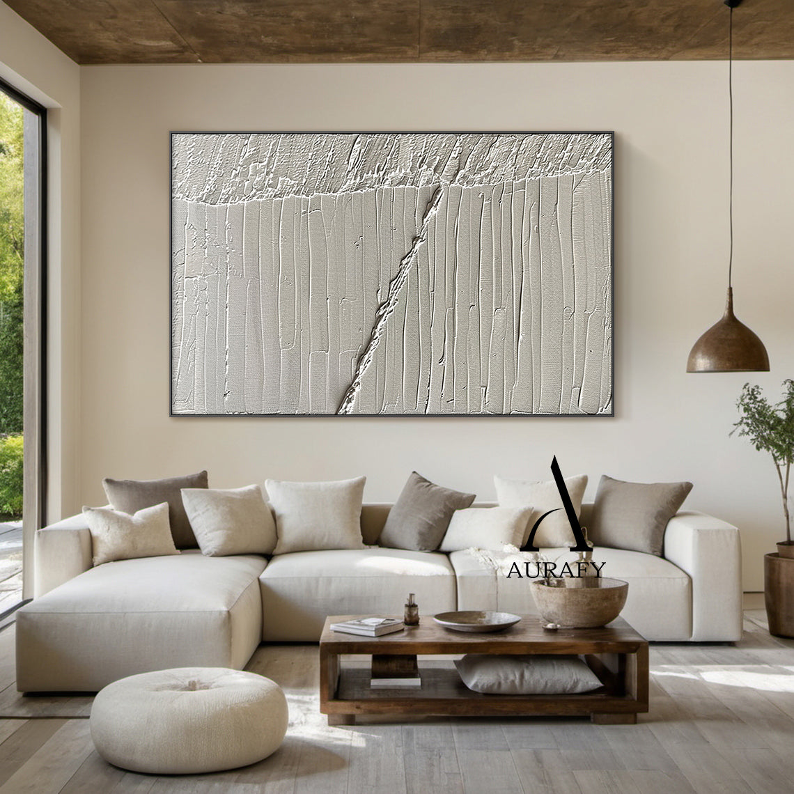 Minimalist Gray Wall Art Impasto Texture Tactile Surface Knife Strokes Sculpted Canvas Modern Decor AURA552