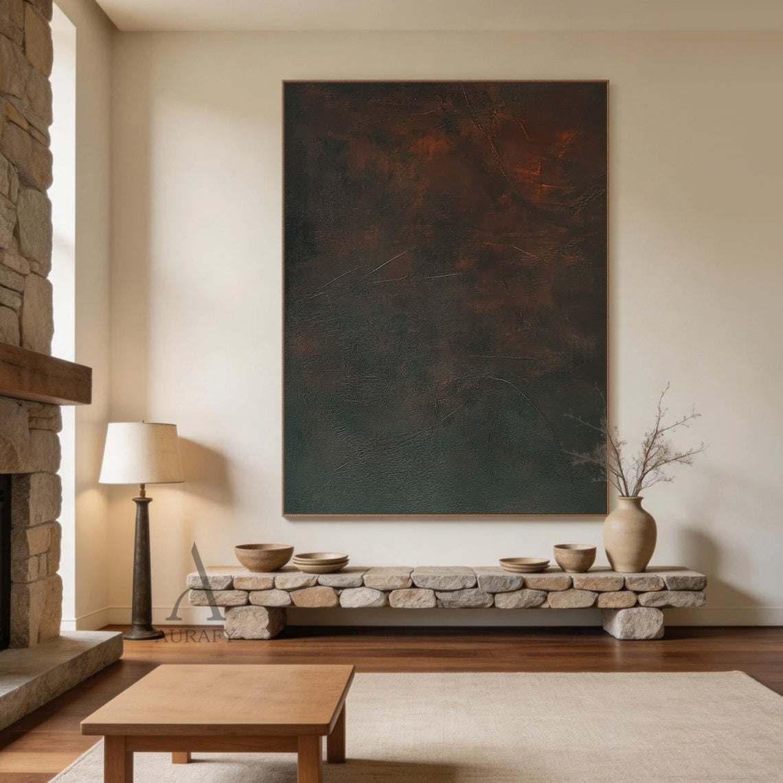 Minimalist Black Wall Art Sculpted High-Relief Tactile Surface Layered Curves Vertical Stripes AURA429