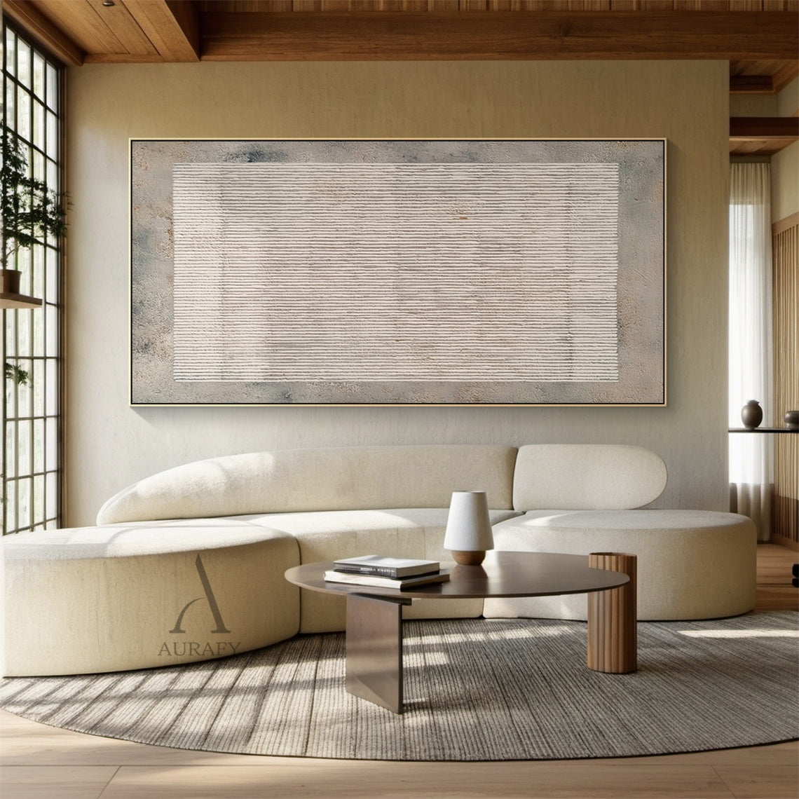 General Abstract Gray Artwork with hand-drawn lines, mottled canvas texture, rustic industrial style AURA594