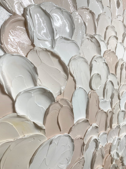 Petal Drift-Beige & Pink 3D Textured-AURA066