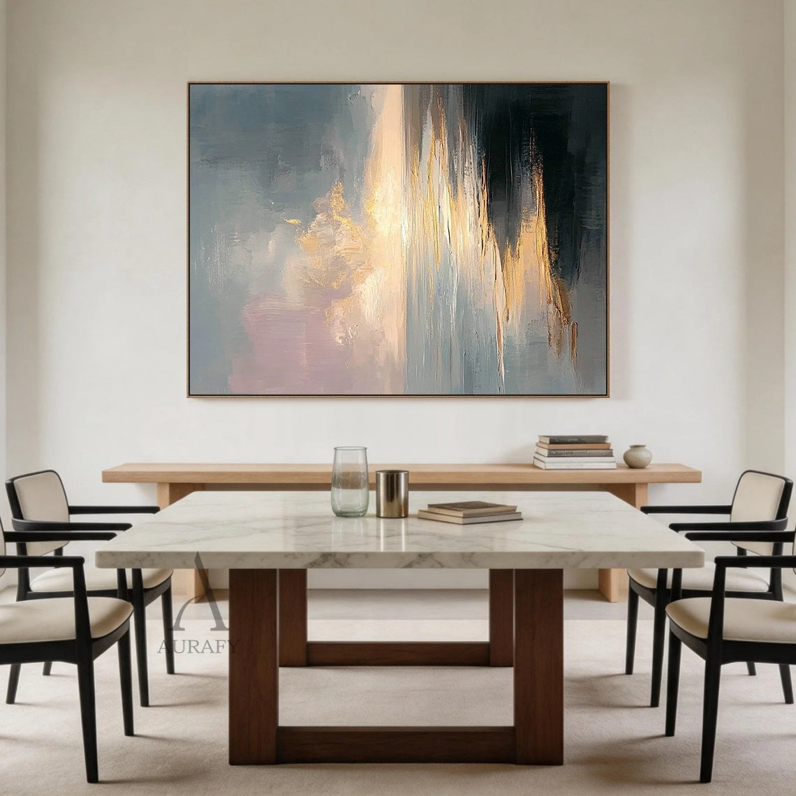 Minimalist Black Wall Art Cracked Tactile Surface High-Relief Wabi-Sabi Inspired Decorative Artwork AURA427