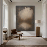 Marsh at First Light, Brown Misty Landscape Wall Art AURA876