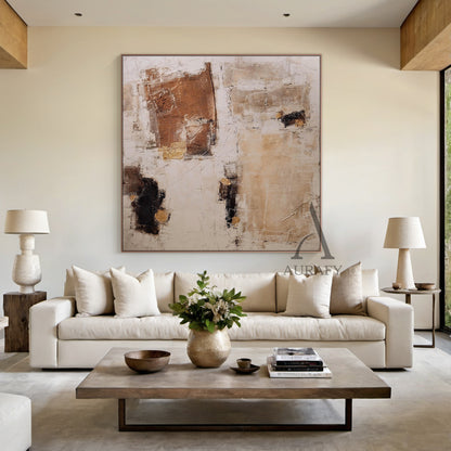 Stylish Beige General Abstract Wall Art for Modern Home Decor AURA237