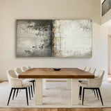 Wabi Sabi Abstract Wall Art Gray Black Layered Weathered Peeling Tactile Surface AURA588
