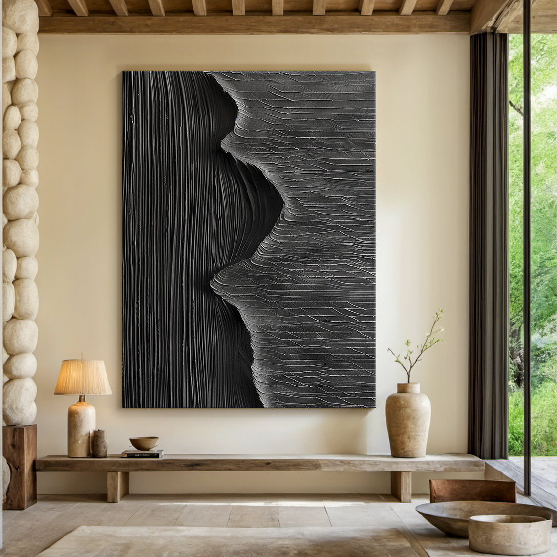 Shadow Tides-Black 3D Textured-AURA058
