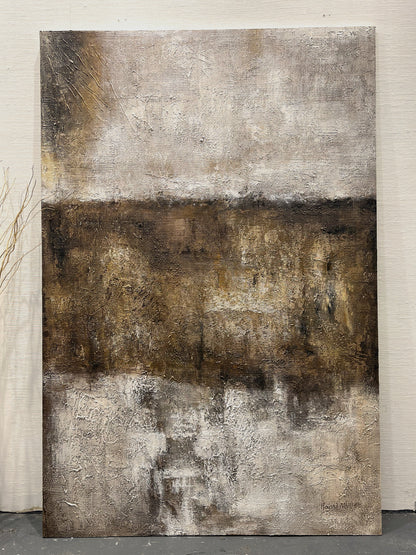 Earth Veil-Brown Wabi-Sabi Abstract Field-AURA150