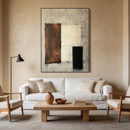 Beige General Abstract Wall Art for Living Room Bedroom Decor AURA377