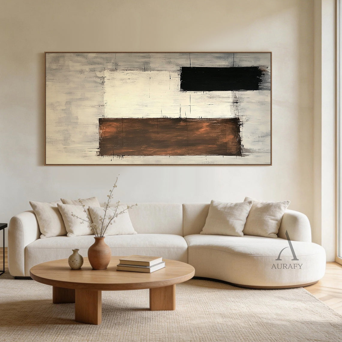 Beige General Abstract Wall Art for Living Room Bedroom Decor AURA377