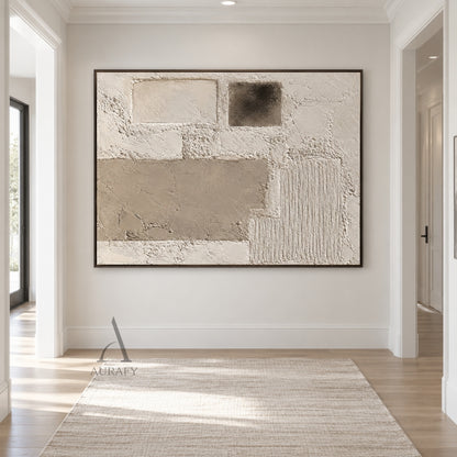 Surface Study, Beige Stucco and Ridged Plaster Abstract AURA865
