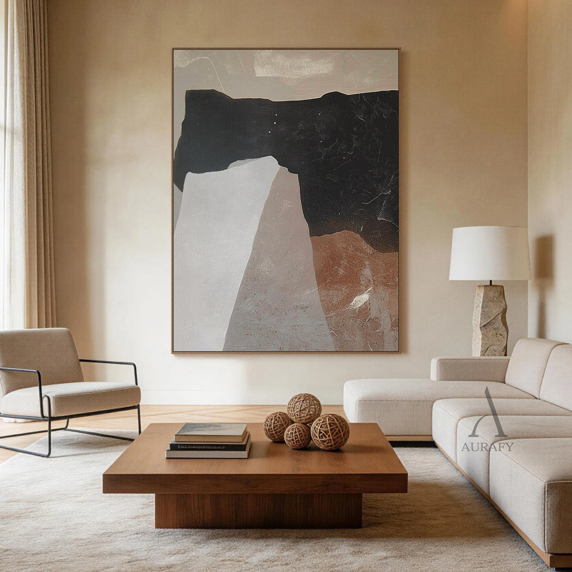 Brown General Abstract Wall Decor Art for Home Living Space AURA378
