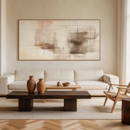 Beige General Abstract Wall Art for Home Living Room Decor AURA376