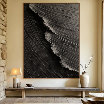 Midnight Tides-Black 3D Textured-AURA057
