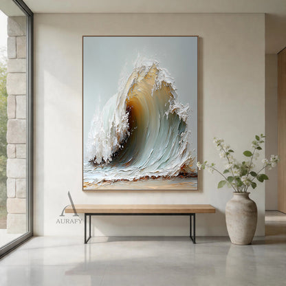Beige 3D Textured Painting Modern Wall Art for Home Decor AURA401
