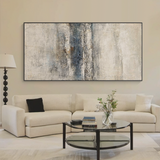 Frozen Silence-White & Grey Wabi-Sabi Textured Wall Art-AURA036