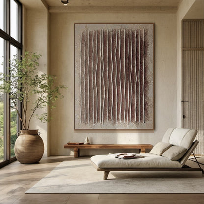 Earthen Lines-Brown Geometric Texture Field-AURA171