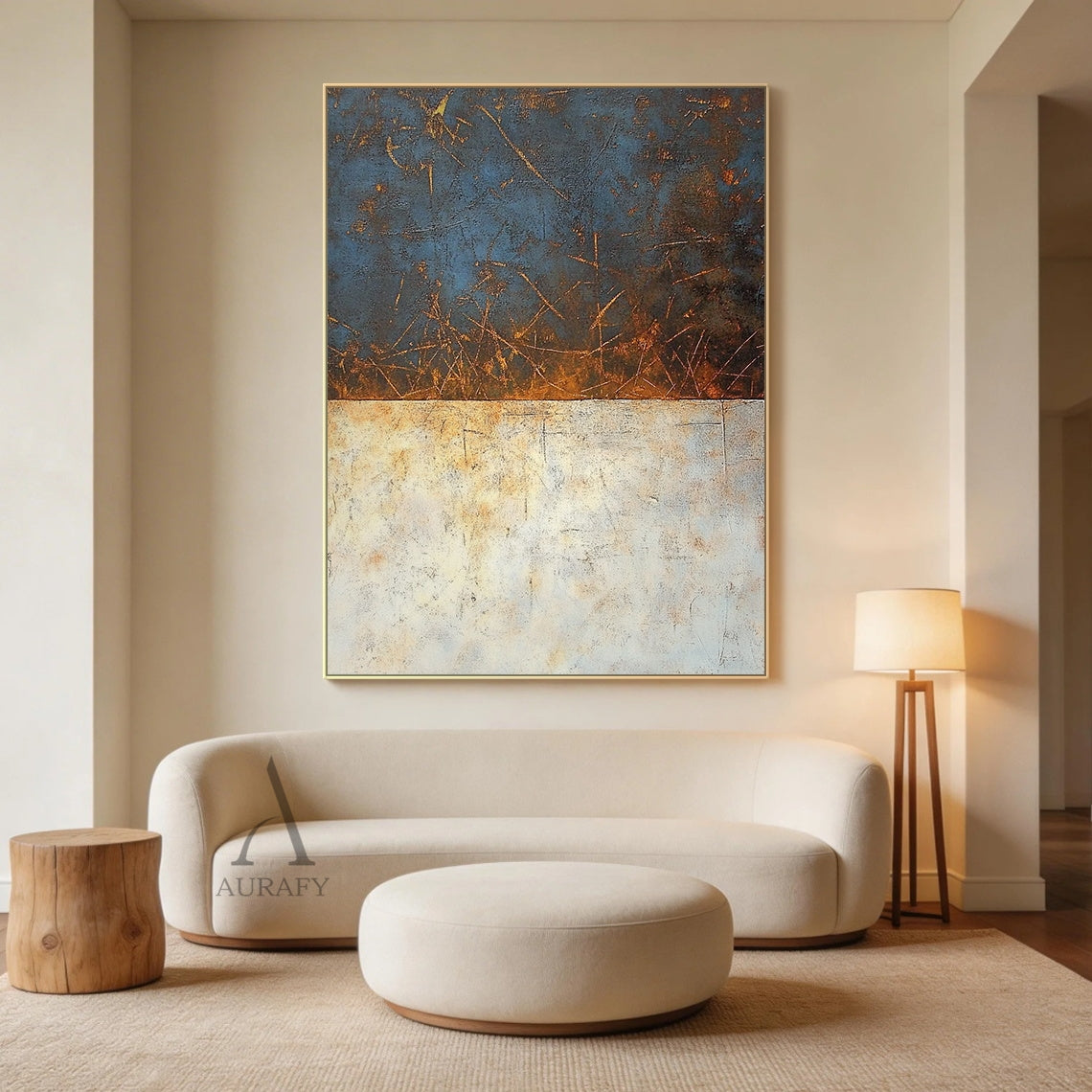 Minimalist Wall Art Beige High-Relief Sculpted Curves Tactile Matte Surface Modern Organic Decor AURA431